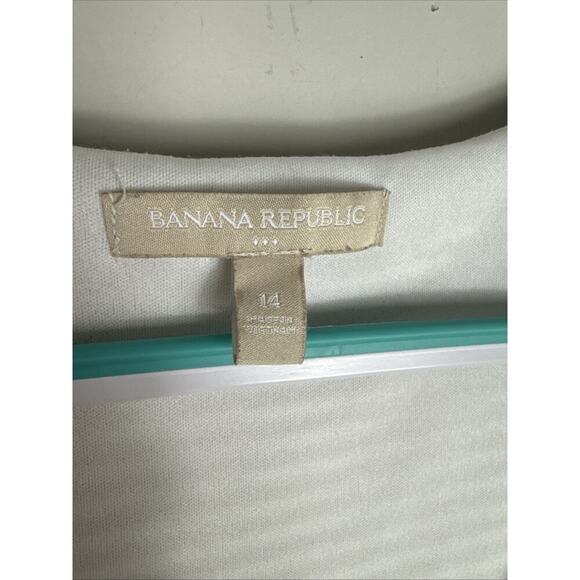 Banana Republic Tan and White Striped Sheath Dress size 14 - Picture 3 of 10